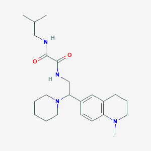 molecular formula C23H36N4O2 B2573499 N'-[2-(1-methyl-1,2,3,4-tetrahydroquinolin-6-yl)-2-(piperidin-1-yl)ethyl]-N-(2-methylpropyl)ethanediamide CAS No. 922040-60-6