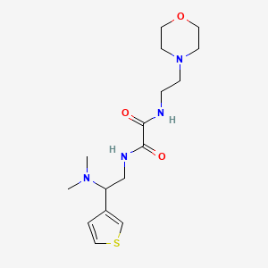 molecular formula C16H26N4O3S B2573513 N1-(2-(dimethylamino)-2-(thiophen-3-yl)ethyl)-N2-(2-morpholinoethyl)oxalamide CAS No. 946328-34-3