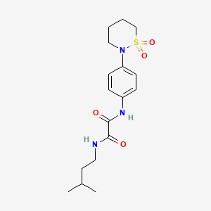 molecular formula C17H25N3O4S B2573528 N'-[4-(1,1-dioxo-1lambda6,2-thiazinan-2-yl)phenyl]-N-(3-methylbutyl)ethanediamide CAS No. 899748-17-5