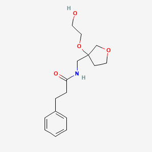 molecular formula C16H23NO4 B2573539 N-{[3-(2-hydroxyethoxy)oxolan-3-yl]methyl}-3-phenylpropanamide CAS No. 2310199-32-5