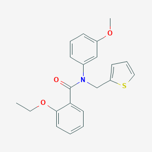 molecular formula C21H21NO3S B257355 2-ethoxy-N-(3-methoxyphenyl)-N-(thiophen-2-ylmethyl)benzamide 