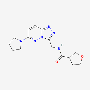 molecular formula C15H20N6O2 B2573560 N-{[6-(pyrrolidin-1-yl)-[1,2,4]triazolo[4,3-b]pyridazin-3-yl]methyl}oxolane-3-carboxamide CAS No. 2034324-45-1