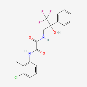 molecular formula C18H16ClF3N2O3 B2573576 N-(3-chloro-2-methylphenyl)-N'-(3,3,3-trifluoro-2-hydroxy-2-phenylpropyl)ethanediamide CAS No. 1351602-15-7