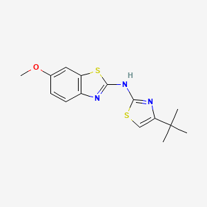 molecular formula C15H17N3OS2 B2573641 N-(4-tert-butyl-1,3-thiazol-2-yl)-6-methoxy-1,3-benzothiazol-2-amine CAS No. 862975-54-0