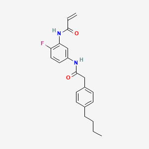 molecular formula C21H23FN2O2 B2573656 N-{5-[2-(4-butylphenyl)acetamido]-2-fluorophenyl}prop-2-enamide CAS No. 1384678-81-2