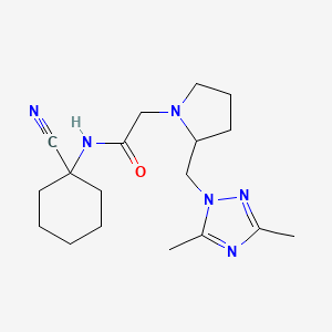 molecular formula C18H28N6O B2573765 N-(1-cyanocyclohexyl)-2-{2-[(3,5-dimethyl-1H-1,2,4-triazol-1-yl)methyl]pyrrolidin-1-yl}acetamide CAS No. 1311659-03-6