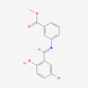 molecular formula C15H12BrNO3 B2573767 methyl 3-{[(1E)-(5-bromo-2-hydroxyphenyl)methylene]amino}benzoate CAS No. 1232822-11-5