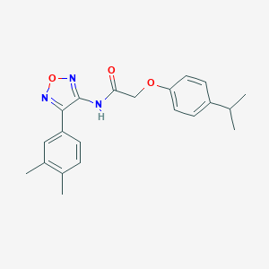 molecular formula C21H23N3O3 B257377 N-[4-(3,4-dimethylphenyl)-1,2,5-oxadiazol-3-yl]-2-[4-(propan-2-yl)phenoxy]acetamide 