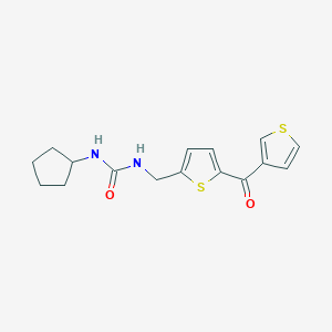 B2573785 1-Cyclopentyl-3-((5-(thiophene-3-carbonyl)thiophen-2-yl)methyl)urea CAS No. 1797141-57-1