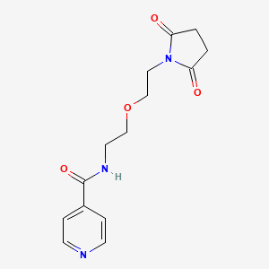 molecular formula C14H17N3O4 B2573800 N-(2-(2-(2,5-dioxopyrrolidin-1-yl)ethoxy)ethyl)isonicotinamide CAS No. 2034496-07-4