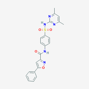 molecular formula C22H19N5O4S B257384 N-{4-[(4,6-dimethylpyrimidin-2-yl)sulfamoyl]phenyl}-5-phenyl-1,2-oxazole-3-carboxamide 