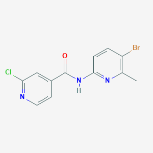 molecular formula C12H9BrClN3O B2573847 N-(5-Bromo-6-methylpyridin-2-YL)-2-chloropyridine-4-carboxamide CAS No. 1436097-67-4