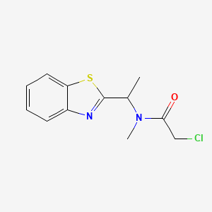 molecular formula C12H13ClN2OS B2573874 N-[1-(1,3-benzothiazol-2-yl)ethyl]-2-chloro-N-methylacetamide CAS No. 847783-40-8
