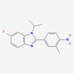 4-[6-fluoro-1-(propan-2-yl)-2,3-dihydro-1H-1,3-benzodiazol-2-ylidene]-2-methylcyclohexa-2,5-dien-1-imine