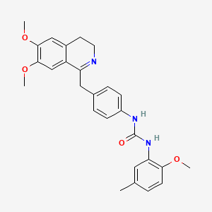 1-[4-[(6,7-Dimethoxy-3,4-dihydroisoquinolin-1-yl)methyl]phenyl]-3-(2-methoxy-5-methylphenyl)urea