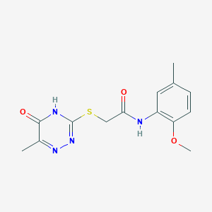 N-(2-methoxy-5-methylphenyl)-2-[(6-methyl-5-oxo-4,5-dihydro-1,2,4-triazin-3-yl)sulfanyl]acetamide