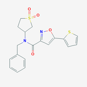 molecular formula C19H18N2O4S2 B257392 N-BENZYL-N-(11-DIOXO-1LAMBDA6-THIOLAN-3-YL)-5-(THIOPHEN-2-YL)-12-OXAZOLE-3-CARBOXAMIDE 