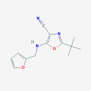 molecular formula C13H15N3O2 B257396 2-Tert-butyl-5-[(2-furylmethyl)amino]-1,3-oxazole-4-carbonitrile 