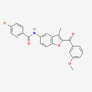 4-bromo-N-[2-(3-methoxybenzoyl)-3-methyl-1-benzofuran-5-yl]benzamide