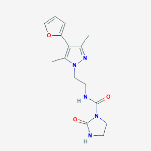 N-(2-(4-(furan-2-yl)-3,5-dimethyl-1H-pyrazol-1-yl)ethyl)-2-oxoimidazolidine-1-carboxamide