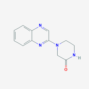 molecular formula C12H12N4O B2573964 4-(Quinoxalin-2-YL)piperazin-2-one CAS No. 76052-74-9