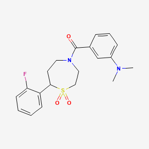 (3-(Dimethylamino)phenyl)(7-(2-fluorophenyl)-1,1-dioxido-1,4-thiazepan-4-yl)methanone