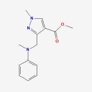 molecular formula C14H17N3O2 B2573976 Methyl 1-methyl-3-[(N-methylanilino)methyl]pyrazole-4-carboxylate CAS No. 1975118-99-0