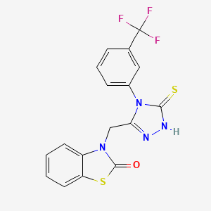 3-((5-mercapto-4-(3-(trifluoromethyl)phenyl)-4H-1,2,4-triazol-3-yl)methyl)benzo[d]thiazol-2(3H)-one