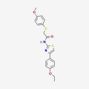 molecular formula C20H20N2O3S2 B2573978 N-(4-(4-ethoxyphenyl)thiazol-2-yl)-2-((4-methoxyphenyl)thio)acetamide CAS No. 923102-96-9