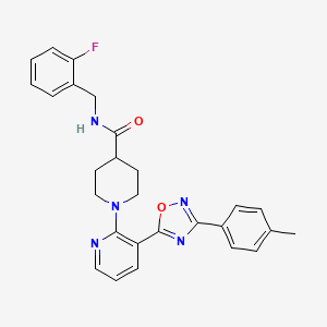 N-(4-methylphenyl)-2-[(2-piperidin-1-ylethyl)thio]nicotinamide