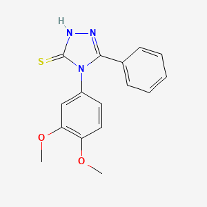 molecular formula C16H15N3O2S B2573989 4-(3,4-dimethoxyphenyl)-5-phenyl-4H-1,2,4-triazole-3-thiol CAS No. 721408-66-8