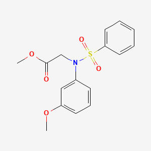molecular formula C16H17NO5S B2574015 Methyl N-(3-methoxyphenyl)-N-(phenylsulfonyl)glycinate CAS No. 363572-40-1