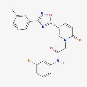 molecular formula C22H17BrN4O3 B2574037 N-(3-bromophenyl)-2-{5-[3-(3-methylphenyl)-1,2,4-oxadiazol-5-yl]-2-oxo-1,2-dihydropyridin-1-yl}acetamide CAS No. 1326834-12-1
