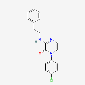 molecular formula C18H16ClN3O B2574052 1-(4-Chlorophenyl)-3-[(2-phenylethyl)amino]-1,2-dihydropyrazin-2-one CAS No. 1029736-63-7