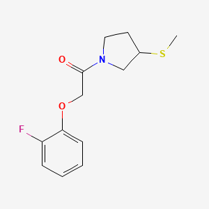 molecular formula C13H16FNO2S B2574059 2-(2-Fluorophenoxy)-1-(3-(methylthio)pyrrolidin-1-yl)ethanone CAS No. 1797278-42-2