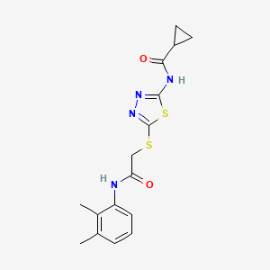 molecular formula C16H18N4O2S2 B2574123 N-(5-((2-((2,3-dimethylphenyl)amino)-2-oxoethyl)thio)-1,3,4-thiadiazol-2-yl)cyclopropanecarboxamide CAS No. 392294-25-6