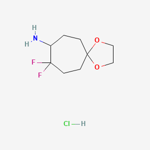 B2574131 9,9-Difluoro-1,4-dioxaspiro[4.6]undecan-8-amine hydrochloride CAS No. 2230799-10-5