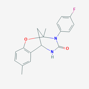 3-(4-fluorophenyl)-2,8-dimethyl-5,6-dihydro-2H-2,6-methanobenzo[g][1,3,5]oxadiazocin-4(3H)-one