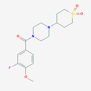 (4-(1,1-dioxidotetrahydro-2H-thiopyran-4-yl)piperazin-1-yl)(3-fluoro-4-methoxyphenyl)methanone