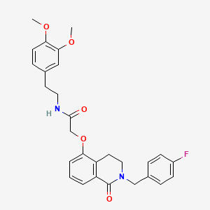 N-(3,4-dimethoxyphenethyl)-2-((2-(4-fluorobenzyl)-1-oxo-1,2,3,4-tetrahydroisoquinolin-5-yl)oxy)acetamide