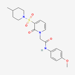 molecular formula C20H25N3O5S B2574160 N-(4-methoxyphenyl)-2-{3-[(4-methylpiperidin-1-yl)sulfonyl]-2-oxo-1,2-dihydropyridin-1-yl}acetamide CAS No. 1251562-23-8