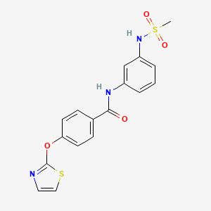 molecular formula C17H15N3O4S2 B2574164 N-(3-(methylsulfonamido)phenyl)-4-(thiazol-2-yloxy)benzamide CAS No. 2034274-81-0