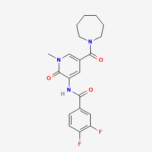 molecular formula C20H21F2N3O3 B2574170 N-(5-(azepane-1-carbonyl)-1-methyl-2-oxo-1,2-dihydropyridin-3-yl)-3,4-difluorobenzamide CAS No. 1203393-88-7
