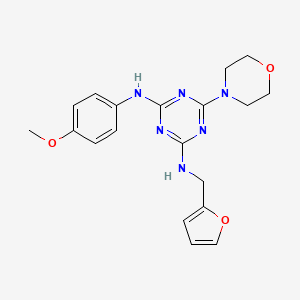 molecular formula C19H22N6O3 B2574216 N2-[(furan-2-yl)methyl]-N4-(4-methoxyphenyl)-6-(morpholin-4-yl)-1,3,5-triazine-2,4-diamine CAS No. 797809-79-1