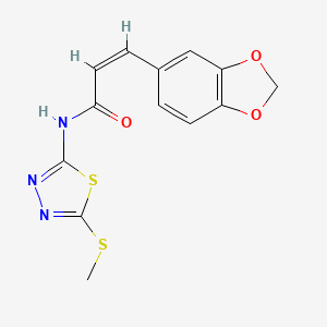 (Z)-3-(benzo[d][1,3]dioxol-5-yl)-N-(5-(methylthio)-1,3,4-thiadiazol-2-yl)acrylamide