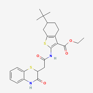 ethyl 6-tert-butyl-2-[[2-(3-oxo-4H-1,4-benzothiazin-2-yl)acetyl]amino]-4,5,6,7-tetrahydro-1-benzothiophene-3-carboxylate