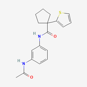 molecular formula C18H20N2O2S B2574262 N-(3-acetamidophenyl)-1-(thiophen-2-yl)cyclopentanecarboxamide CAS No. 1049526-86-4