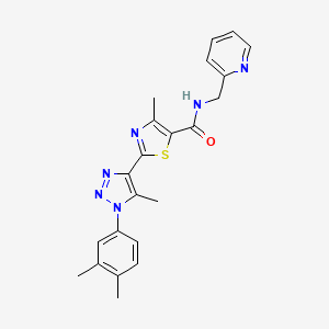 2-(1-(3,4-dimethylphenyl)-5-methyl-1H-1,2,3-triazol-4-yl)-4-methyl-N-(pyridin-2-ylmethyl)thiazole-5-carboxamide