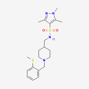 1,3,5-trimethyl-N-((1-(2-(methylthio)benzyl)piperidin-4-yl)methyl)-1H-pyrazole-4-sulfonamide
