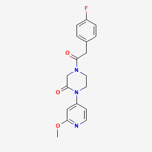 4-[2-(4-Fluorophenyl)acetyl]-1-(2-methoxypyridin-4-yl)piperazin-2-one